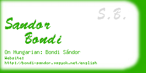 sandor bondi business card