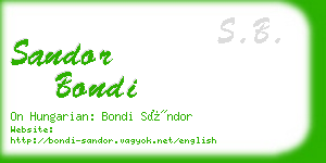 sandor bondi business card